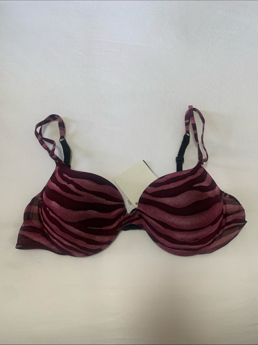 La Perla Burgundy Zebra-Print Push-Up Bra
